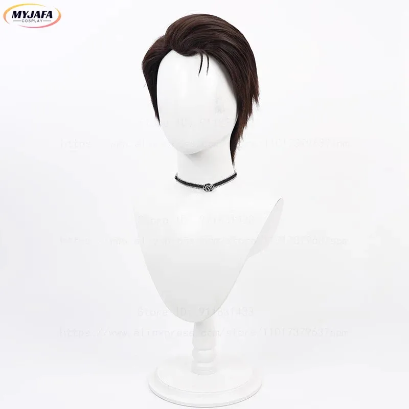 Arcane:LOL Jayce Talis peluca de Cosplay pelo sintético corto marrón resistente al calor Halloween Anime Jaycee pelucas de juego de rol + gorro de peluca