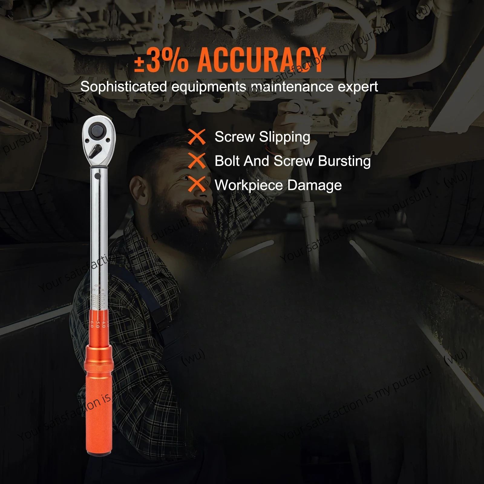 ZOCI Torque Wrench Bidirectional Adjustable Mechanical, Dual Range Scale Torque Wrench Kit