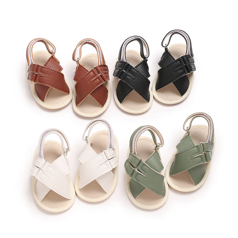 

Newborn Boys Summer PU Sandals Baby Shoes High Quality Soft Sole Anti-Slip Casual Fashion Walking Shoes for 0-18 Months