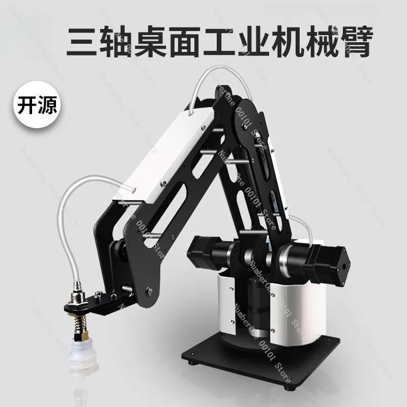 Desktop Small Industrial Three Axis Robotic Arm with Teach Pendant Open Source Control Connected Sorting Robot Compact