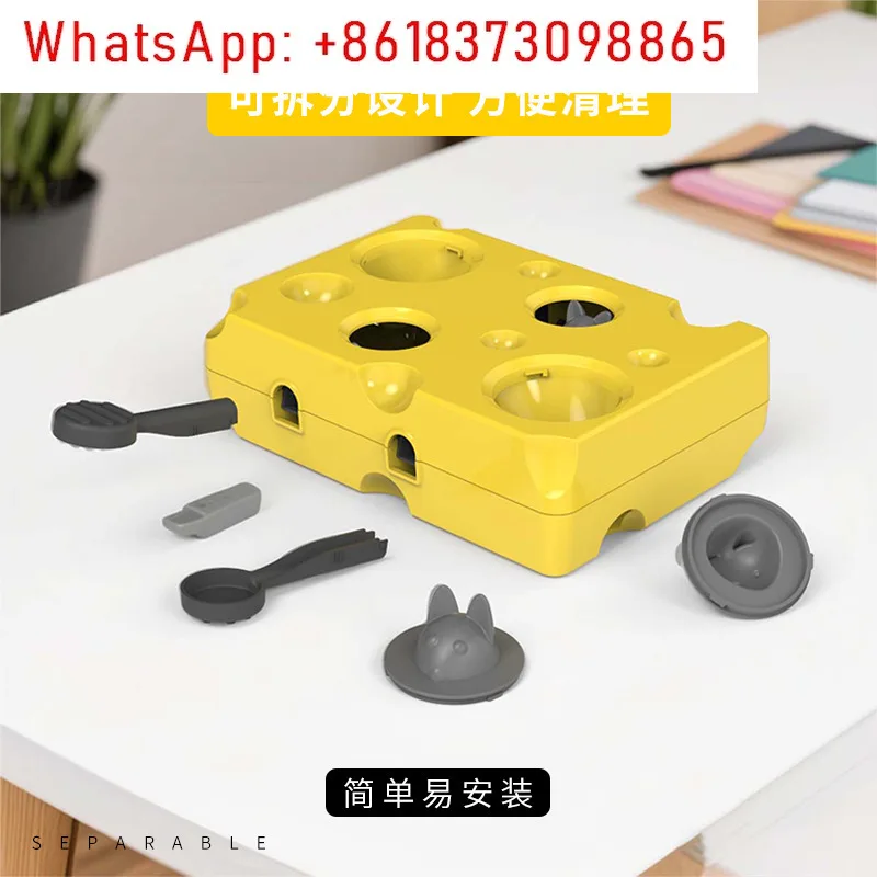 Self-entertainment relief gadget, pet cat slow food educational whack-a-mole cheese box, interactive pet supplies