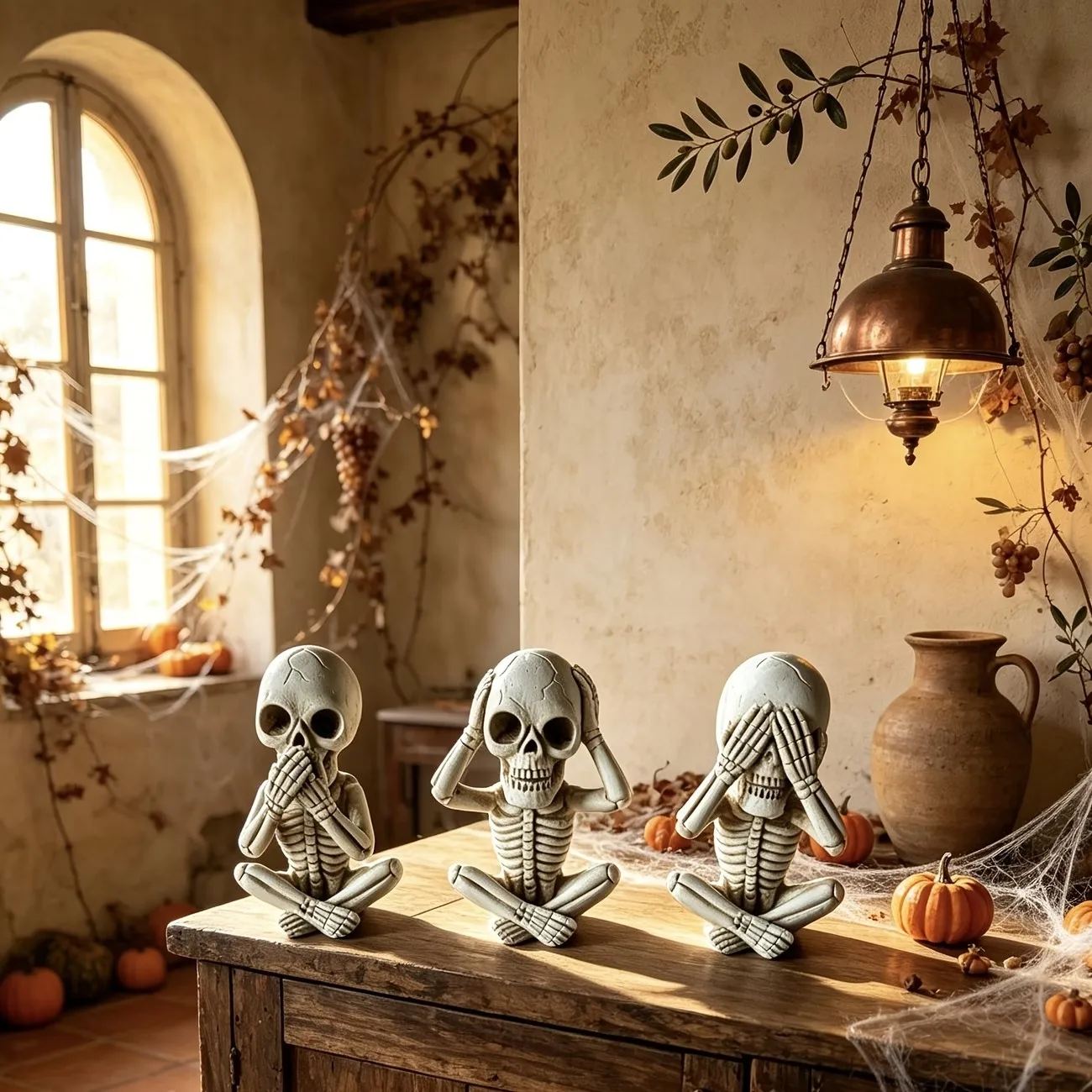 Resin skull figurine, 