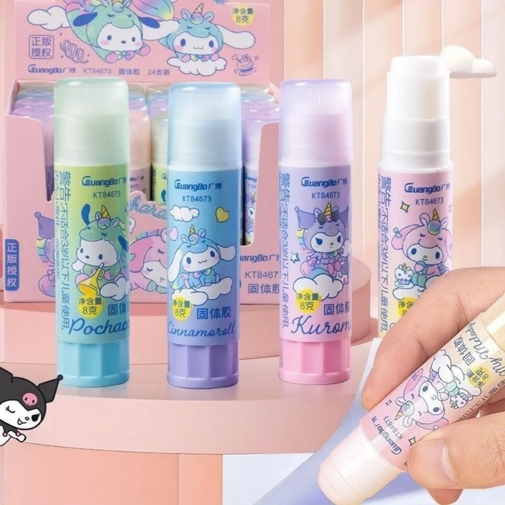 1/4pcs My Melody Kuromi Cinnamoroll Hello High Kitty Strength Adhesive Glue Stick Cute DIY Craft Solid Glue