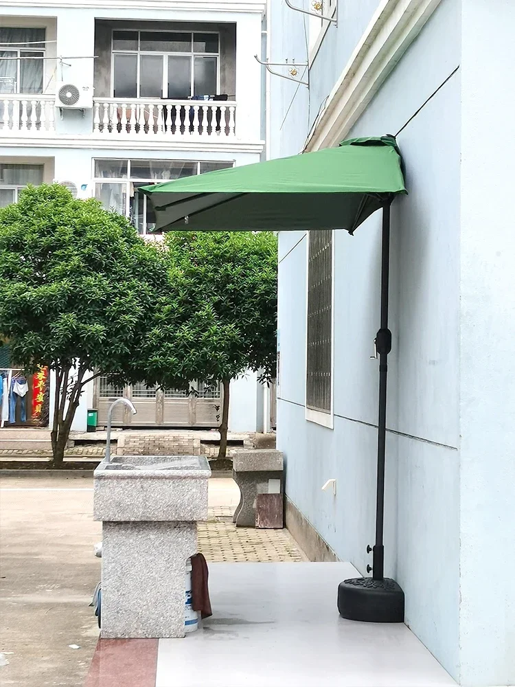 

Hot selling and durable Outdoor half umbrella against the wall Garden balcony Side umbrella Lifting awning