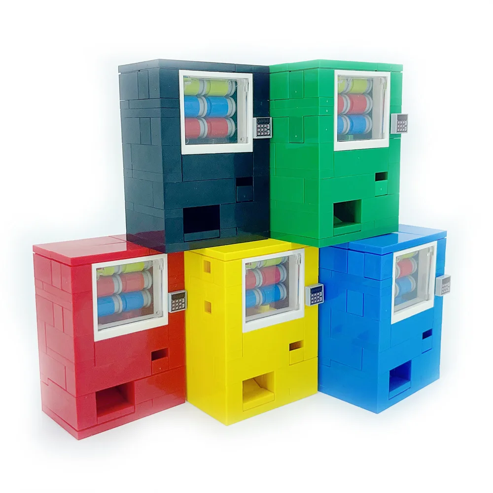 Compatible With LEGO Creative MOC Small Granular Building Block Beverage Machine, Coin Vending Machine Accessories, Toys