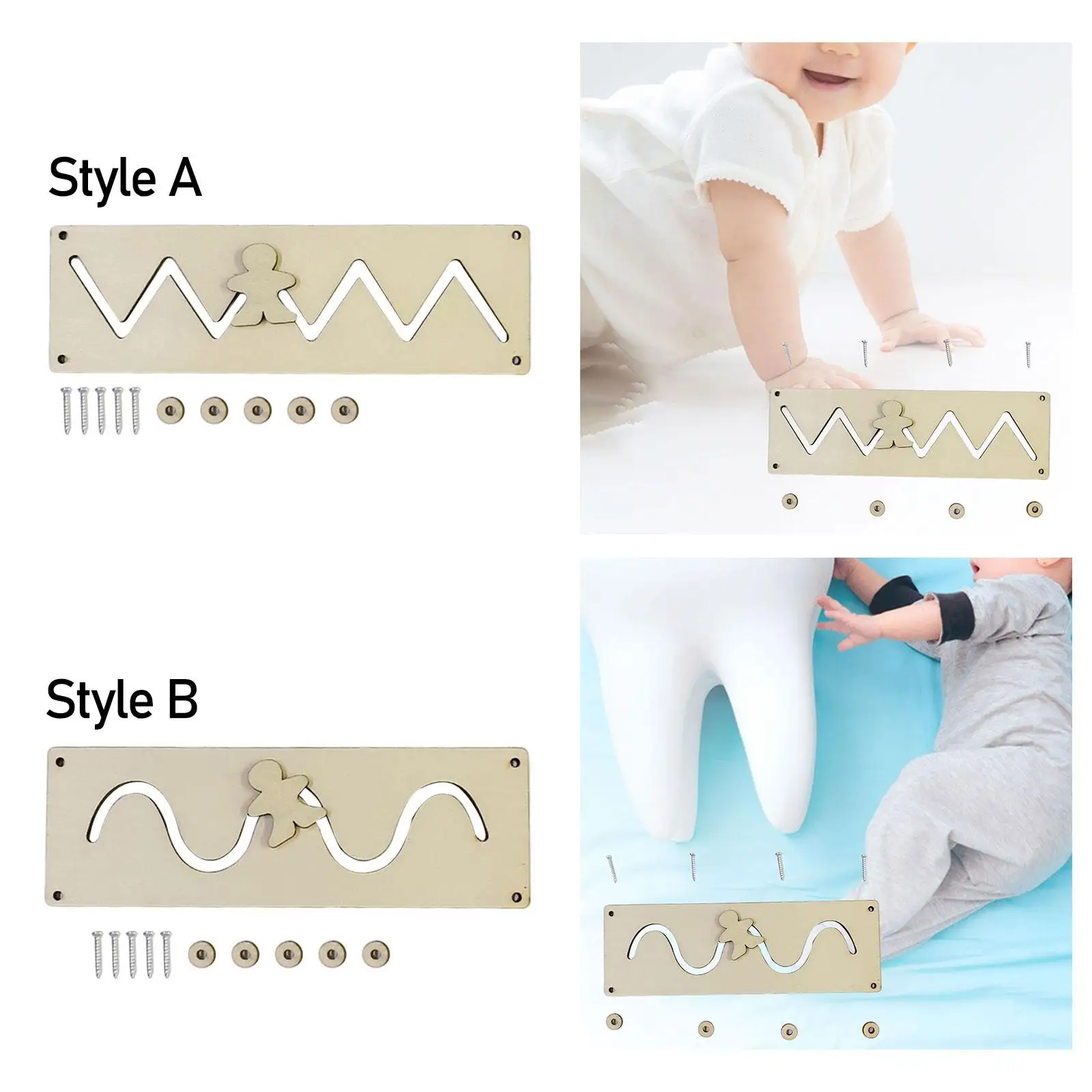 Kids Educational Busy Board Slide Track Wooden Toy Montessori Learning Activity for Preschool Children Fine Motor Skills