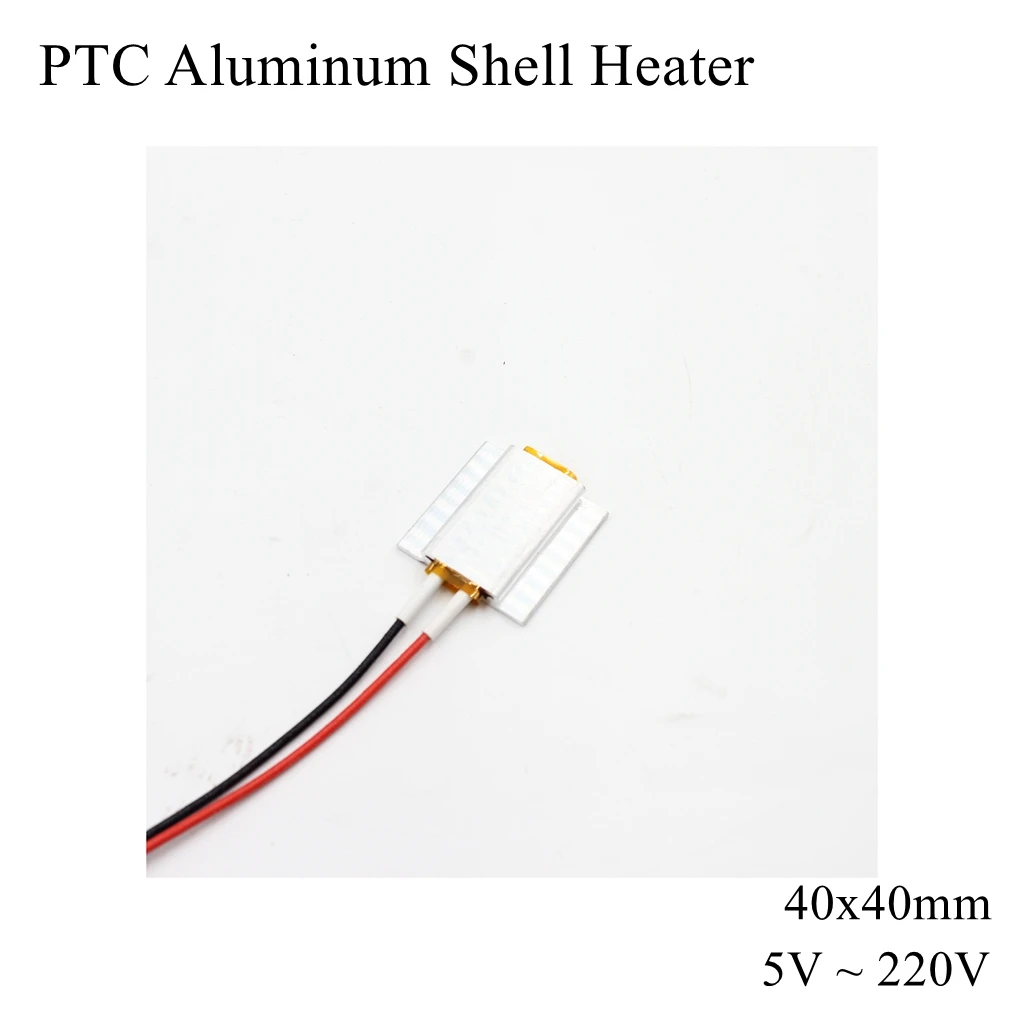 40x40mm 12V 24V 110V 220V PTC Aluminum Shell Heater Constant Thermostat Thermistor Ceramic Air Heating Sensor Egg Incubator