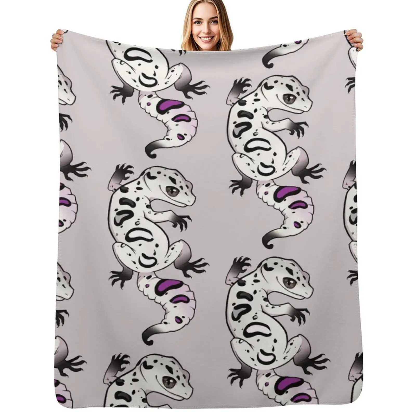 Asexual Pride Leopard Gecko Throw Blanket for winter warm winter Nap Custom Luxury St Blankets