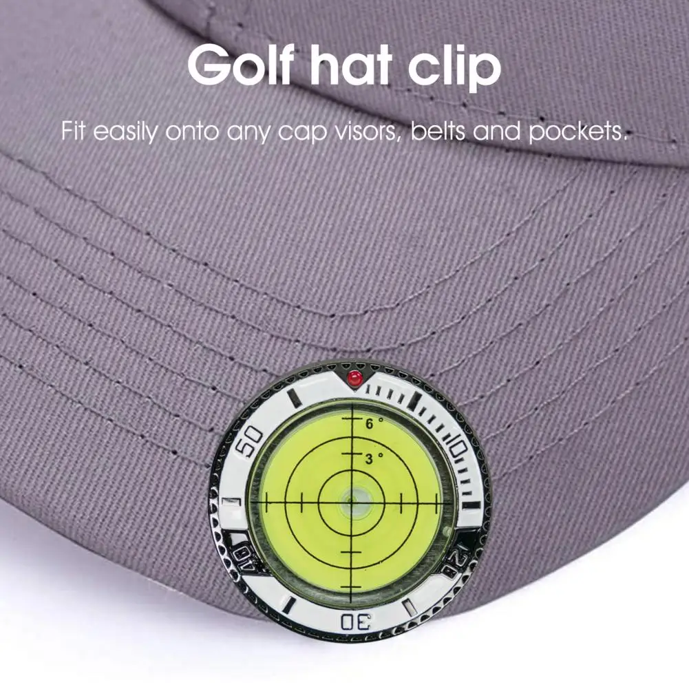 Przypinka do czapki golfowej zielone narzędzie do czytania przypinka do czapki golfowej z poziomica pęcherzykowa do zielonego czytania profesjonalna akcesoria do golfa żelazna piłka
