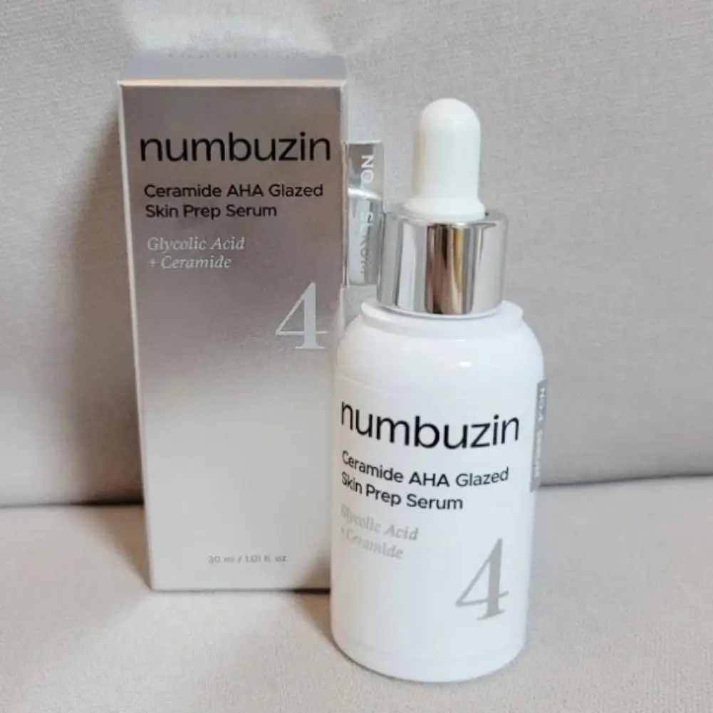 NO.4 Suero Ceramida ligera Esencia AHA 30 ml Base de premaquillaje hidratante exfoliante suave no pegajosa para todo tipo de piel