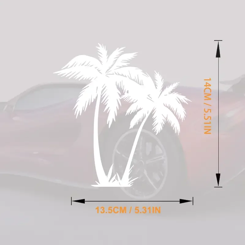 Palm Tree Automotive Window Decals Stickers, Cartoon Animal Universal Car Stickers