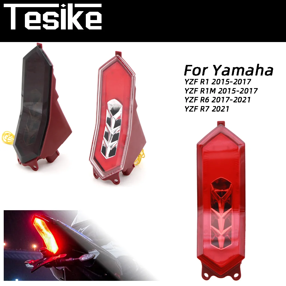 Led Tail Light Brake Turn Signal for Yamaha YZF R1 R1M 2015-2017 Smoke/Clear/Red Taillight YZF-R6 YZF-R7  Motorcycle Parts
