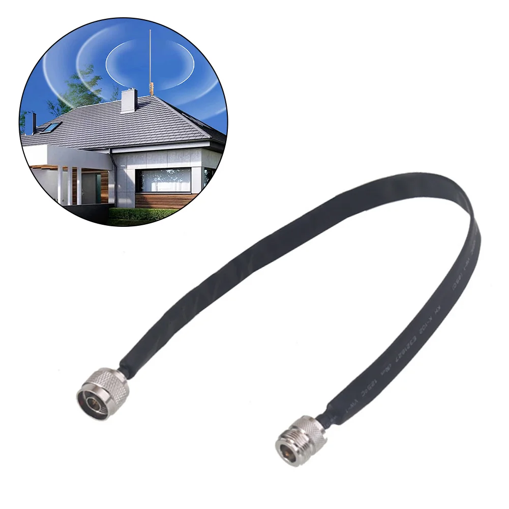 Door/Window Pass Through Flat Cable N Male To N Female 40cm RF Coaxial Cable 50 Ohm Extension Cord For Antennas Car Radio