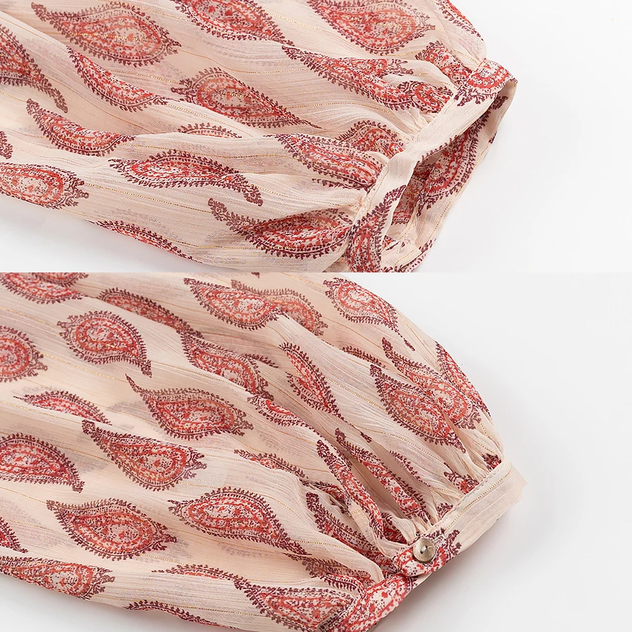 Camicia da donna Camicette eleganti in chiffon stampate vintage Camicia Camicie e camicette a maniche lunghe