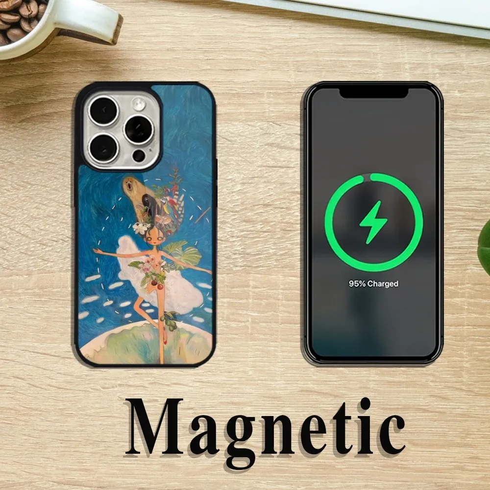 Art Cartoon Aesthetic Aya Takano Phone Case For iPhone 11 12 13 14 15 Pro Max Plus Magsafe Magnetic Wireless Charging