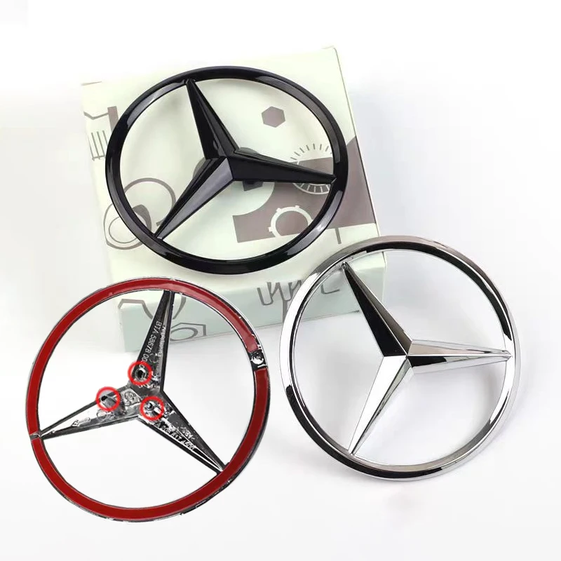 3d ABS Black Rear Trunk Star Logo for Mercedes Benz W203 W204 W205 W212 W213 W176 W177 W222 W223 W117 W246 X156 X253