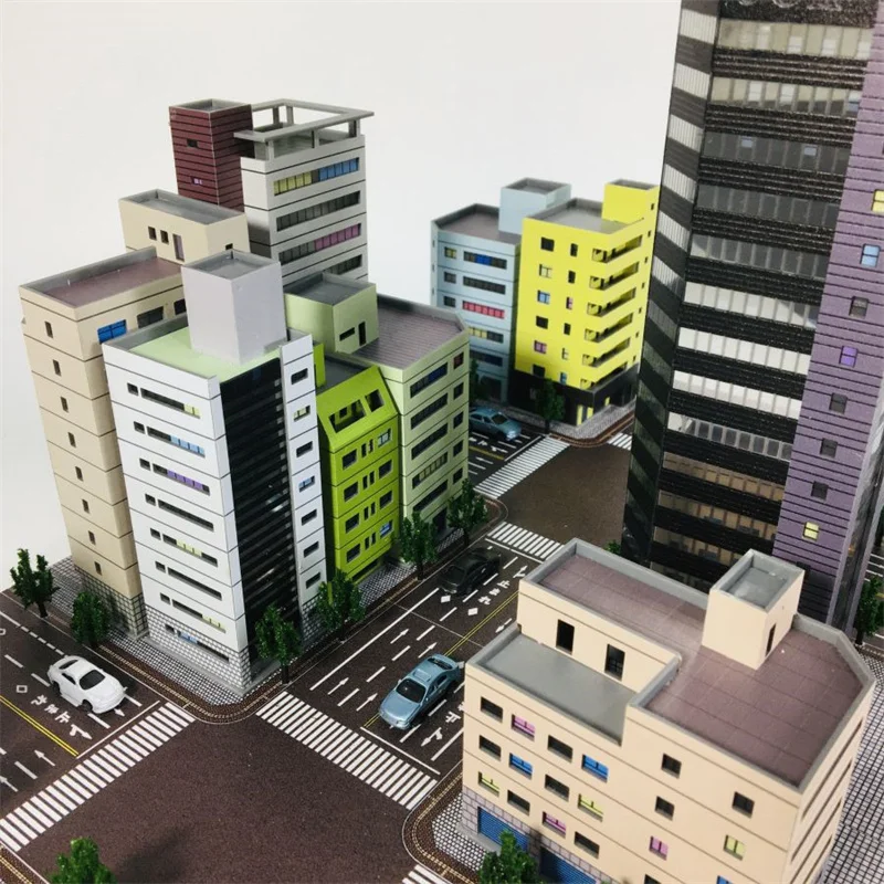 1:300 Scene City Building Sandtischmodell, zusammengebautes Diorama-Layout aus Kunststoff – Detail 6