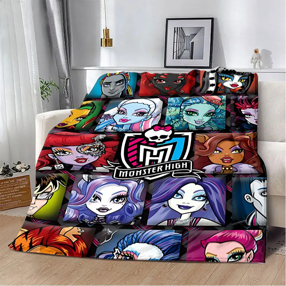 3D Monster High Anime Cartoon Printed Blanket Picnic Blankets Warm Blanket Soft and Comfortable Blanket Home Travel Birthday