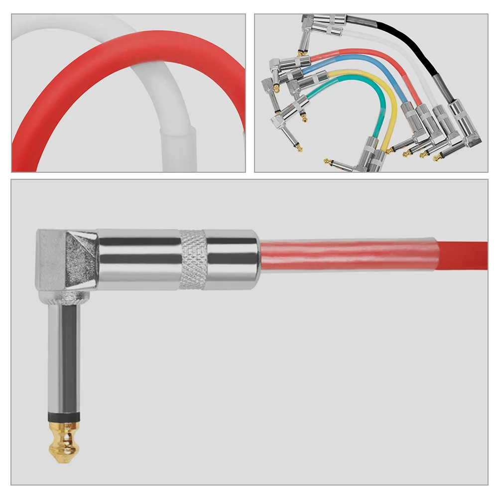 

Electric Guitar Cable Pedal Connector Elbow Bass Effect Patch Cables for Pedals Metal
