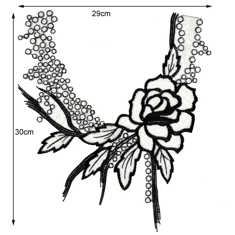 1 Pc Vintage Flower Patch Embroidery Lace Collar Fabric Trim DIY Dress Home Accessories Sewing Repair