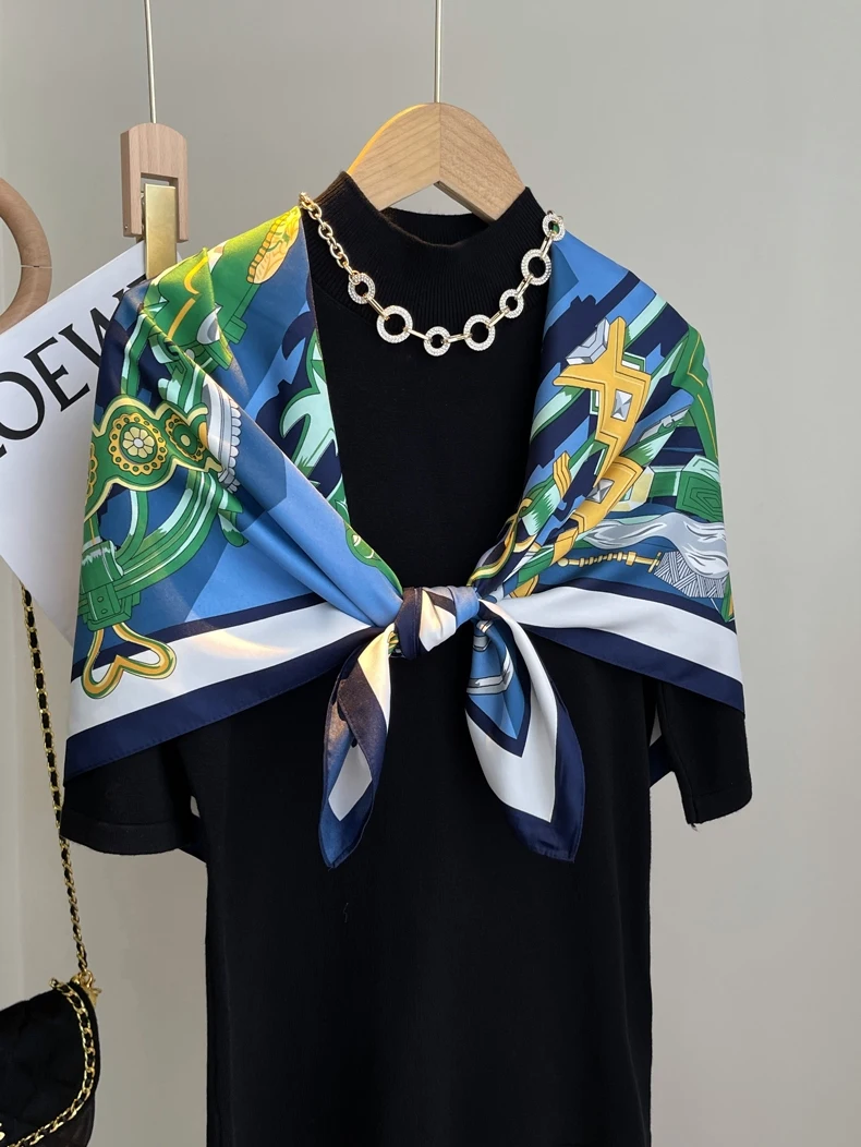 

Artificial Silk Satin Surface Silk Scarf for Women Spring and Summer New All-Matching Western Style Fashion Thin Cape