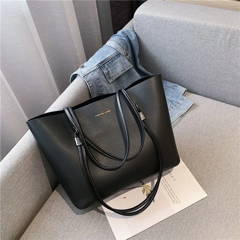 Damenhandtasche mit großem Fassungsvermögen, modische, hochwertige PU-Handtasche, Nischen-Pendler-Einkaufstasche, minimalistischer Stil, klassische Umhängetasche