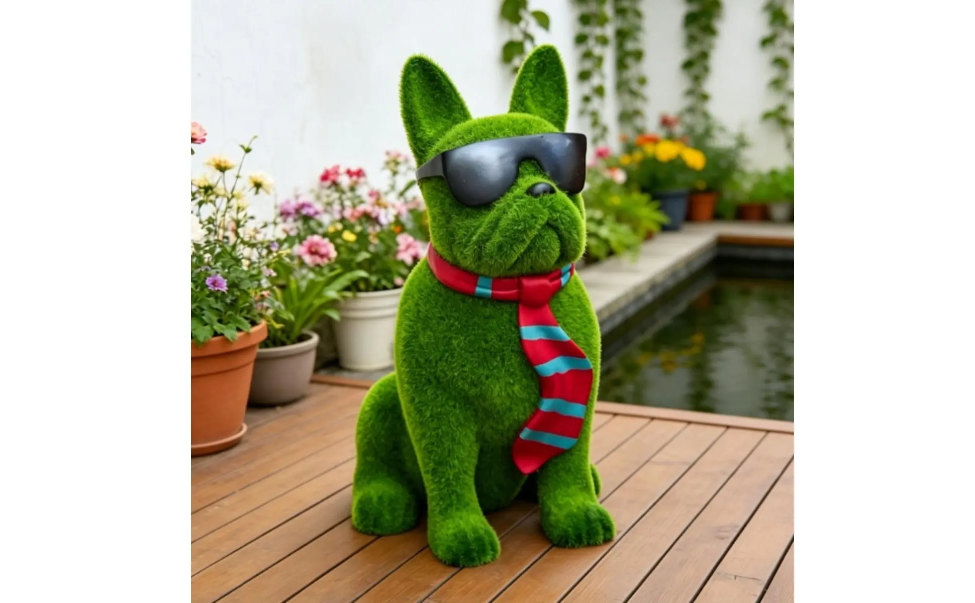 Flocked Dog Statue Whimsical Look Sunglasses Dog Figurine Bulldog Breed Statue Resin Statue Scarf Home Decor Lifelike Details https://ae-pic-a1.aliexpress-media.com/kf/S32be9208f6854cc6b93d0901d88400e25.jpg