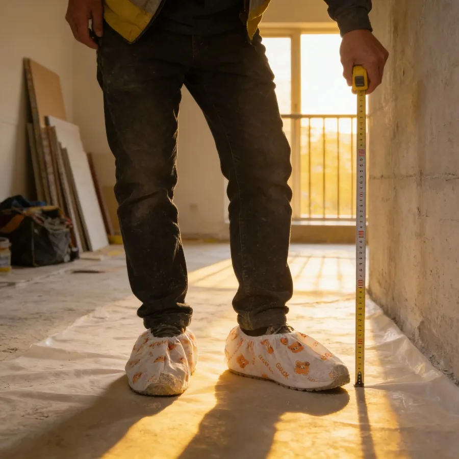 50PCS Cute Bear Disposable Shoe Covers Waterproof Non-Slip Nonwoven Booties Indoor Home Use - Image 3