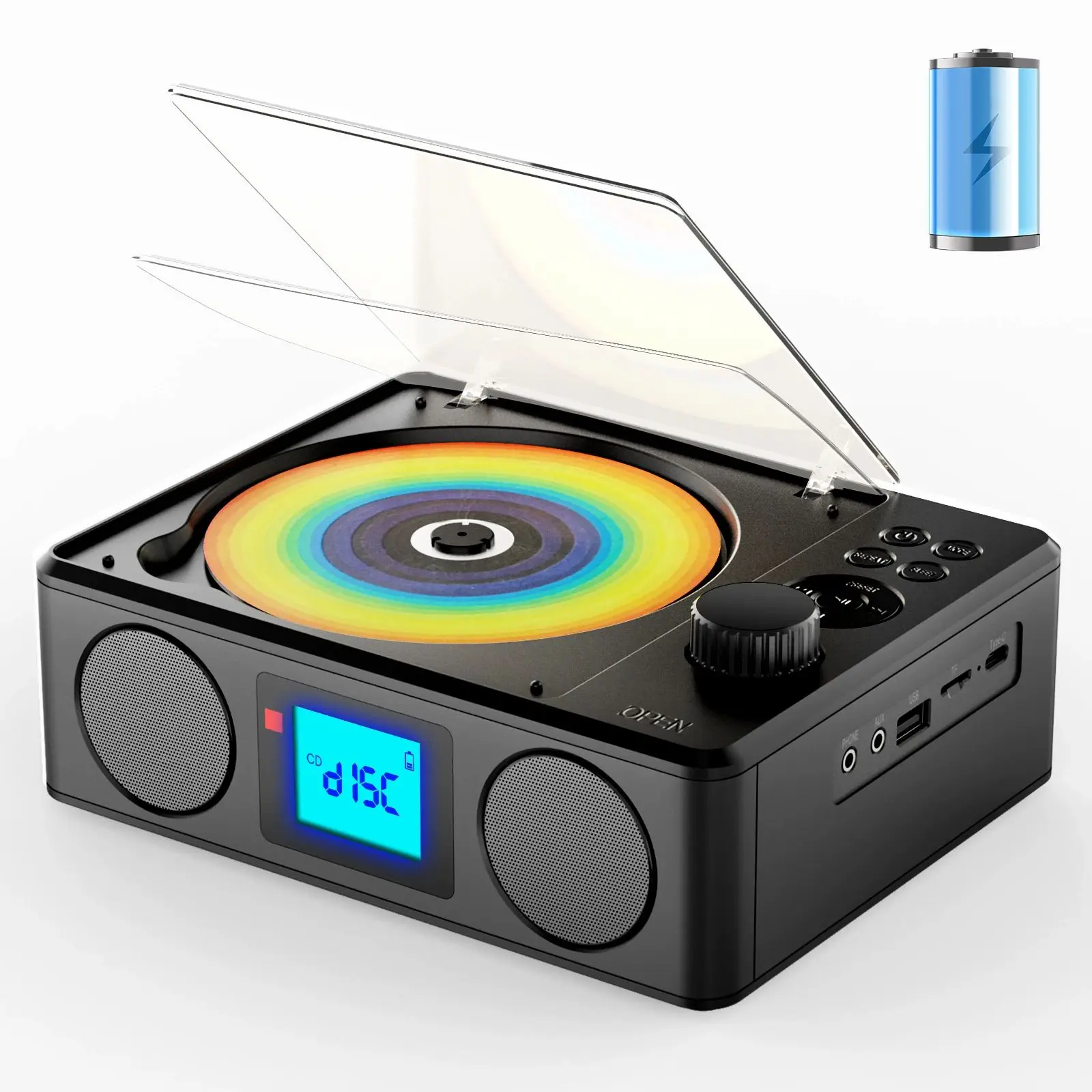 2026 CD Player Portable with Speaker for Home, Personal Desktop CD Player with USB FM Small Compact Retro CD Players