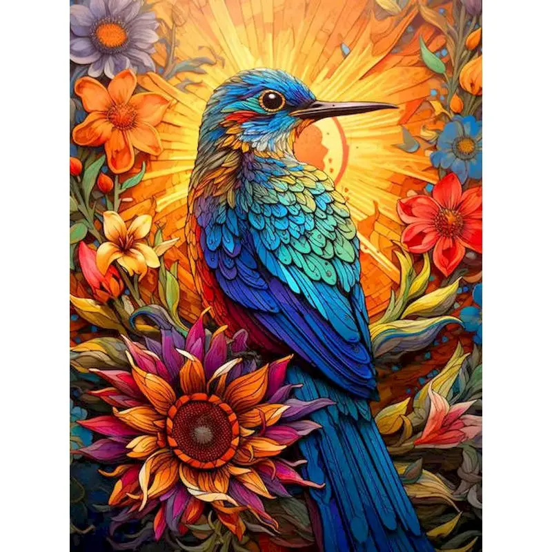 

GATYZTORY Painting By Number Bird Kits Handpainted Picture By Number Animals Drawing On Canvas Home Decoration DIY Gift 40x50cm