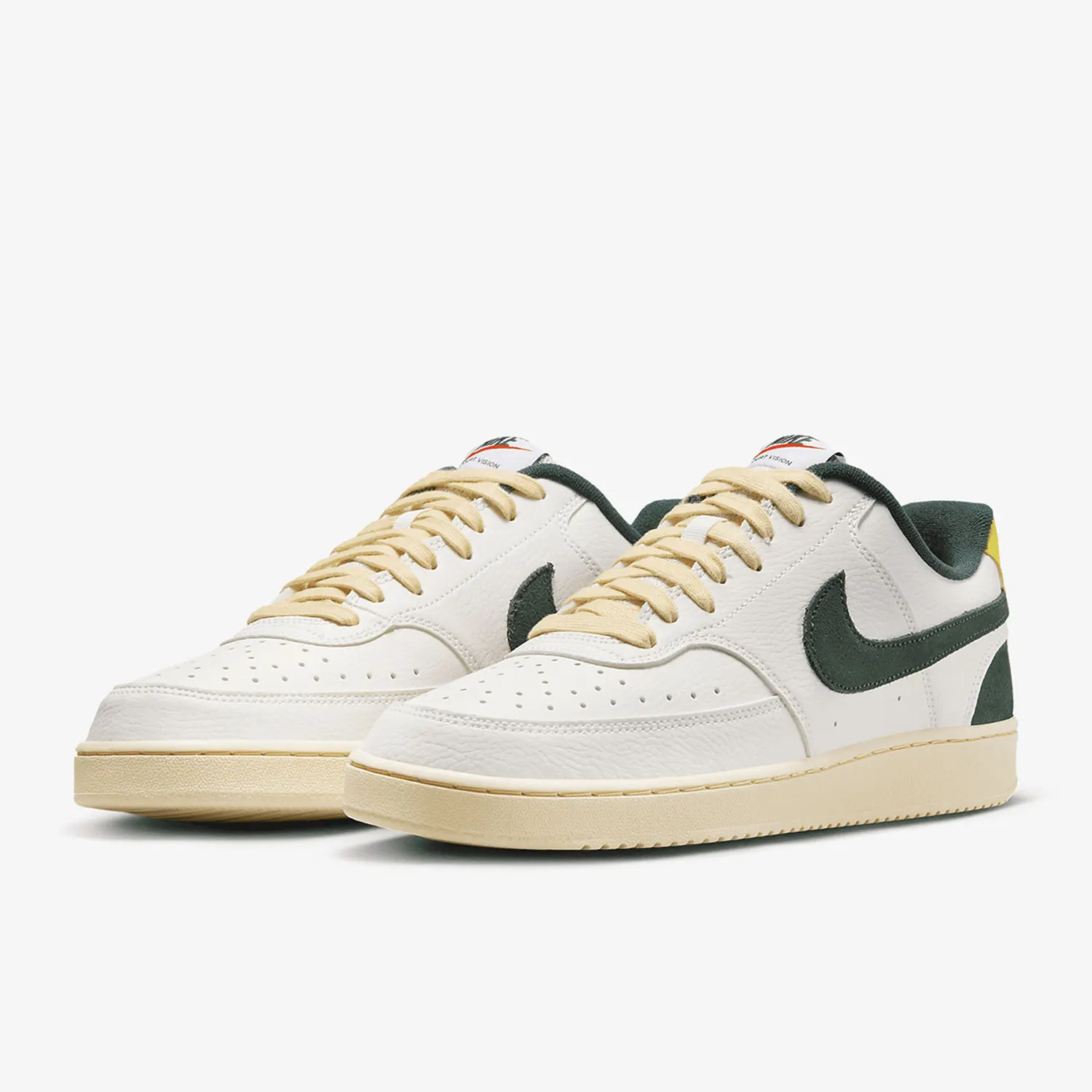Nike genuine COURT VISION men's and women's sail white green retro shock-absorbing low top board shoes FD0320-133