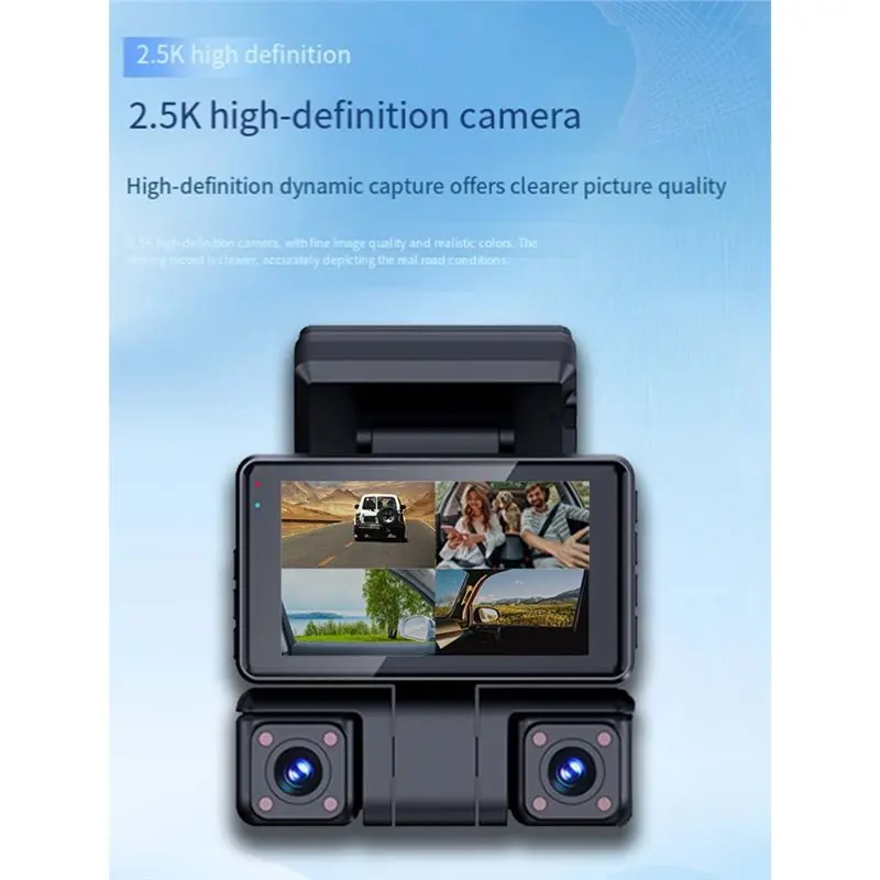 B48A Dash Cam 4 Channel Camera For Car DVR 360° View 2.5K Wi-Fi GPS 1080P 24H/7 Parking Mode