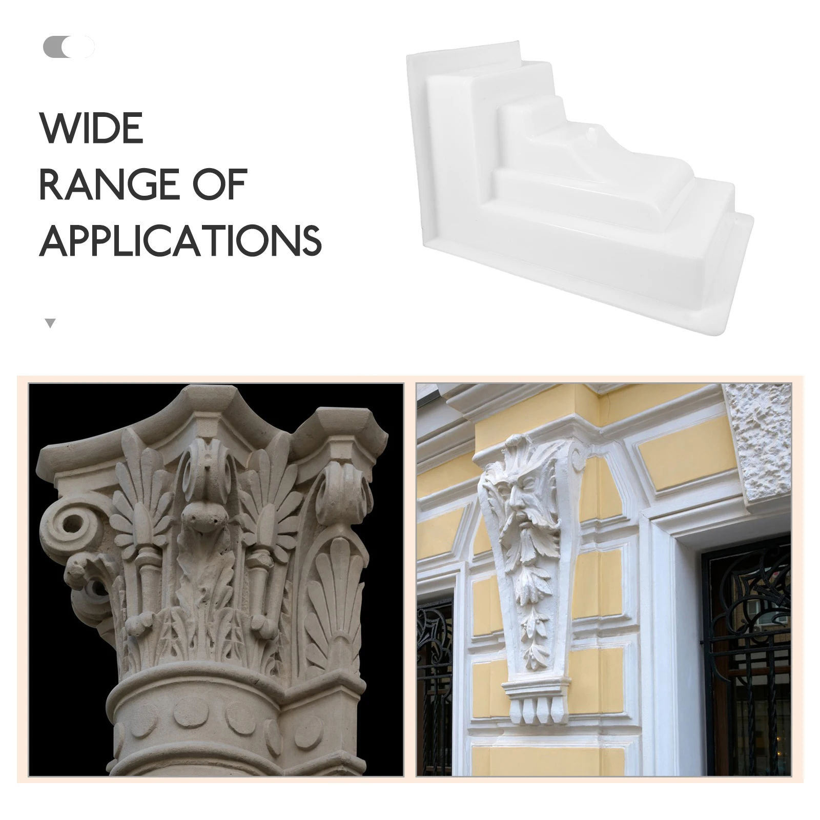 

Roman Column Concrete Mold Lightweight Plastic Precise Crafted Easy Demolding Cement Corbel Mold for DIY European Villa