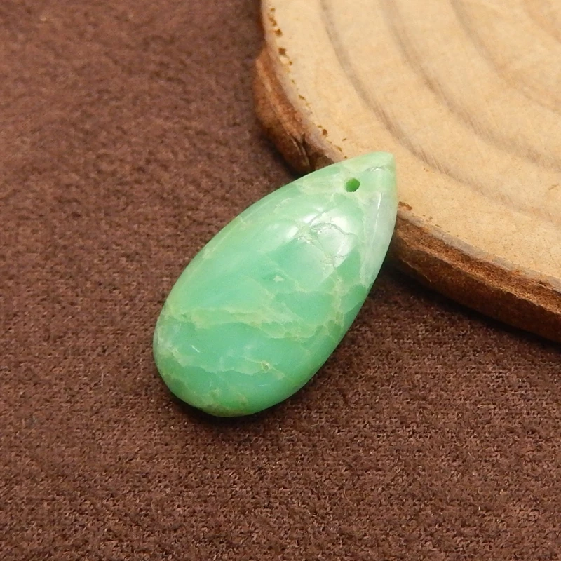 

Подвеска в виде капли хризоколла, зеленый драгоценный камень для DIY, ювелирные аксессуары ручной работы из бисера, 22x12x7 мм, 2,3 г