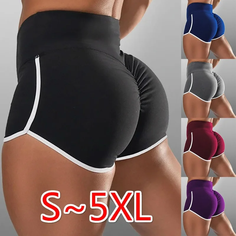 Shorts Femininos de Verão para Esportes e Fitness, Shorts Justos e Slim, Shorts Casuais de Yoga, Calças Curtas de Cintura Baixa e Elásticas, Roupas de Academia