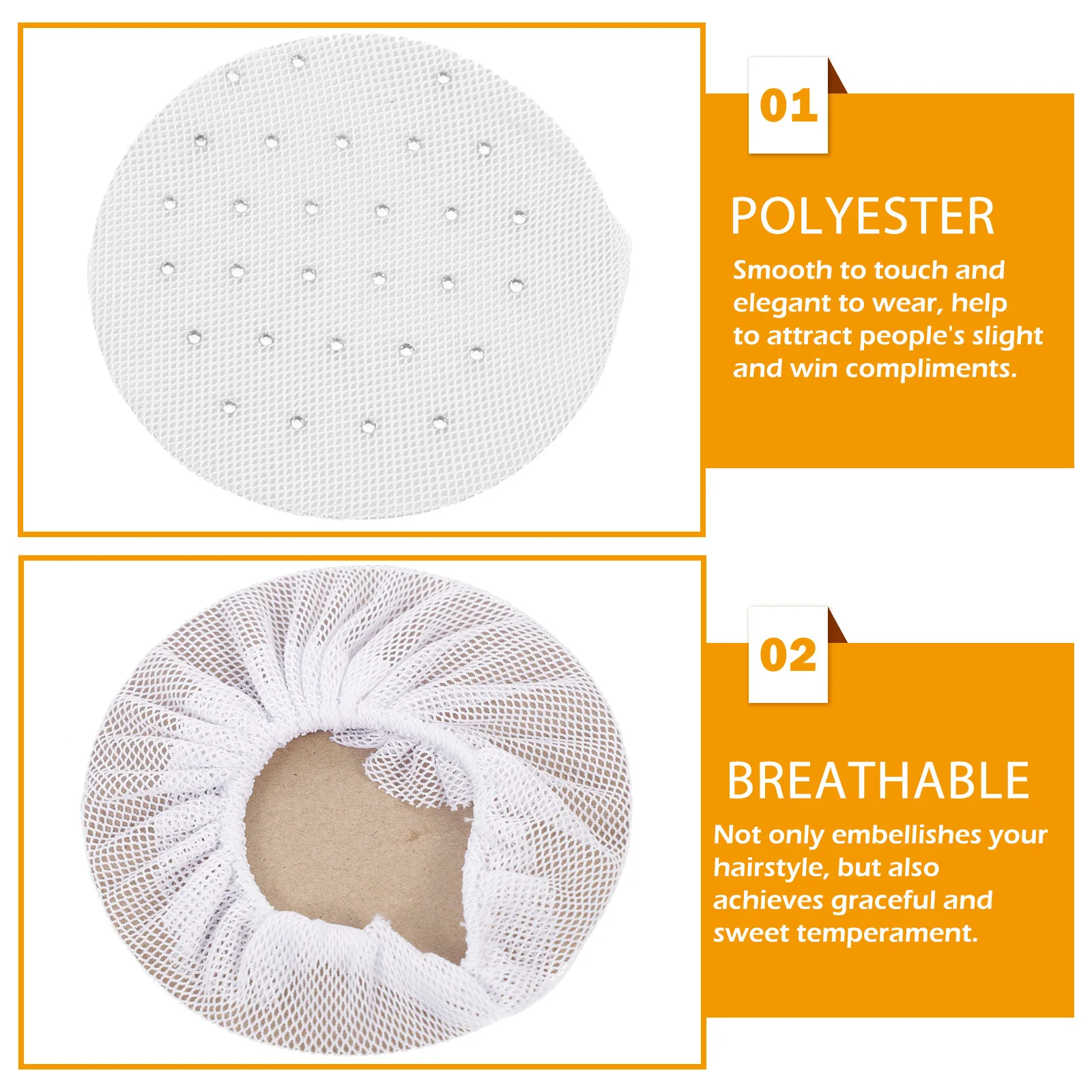 

4pcs Nets Women Bun Net Ballet Nets for Buns Accessories Hair Bun Maker Lightweight Breathable Comfortable Holders for Wedding