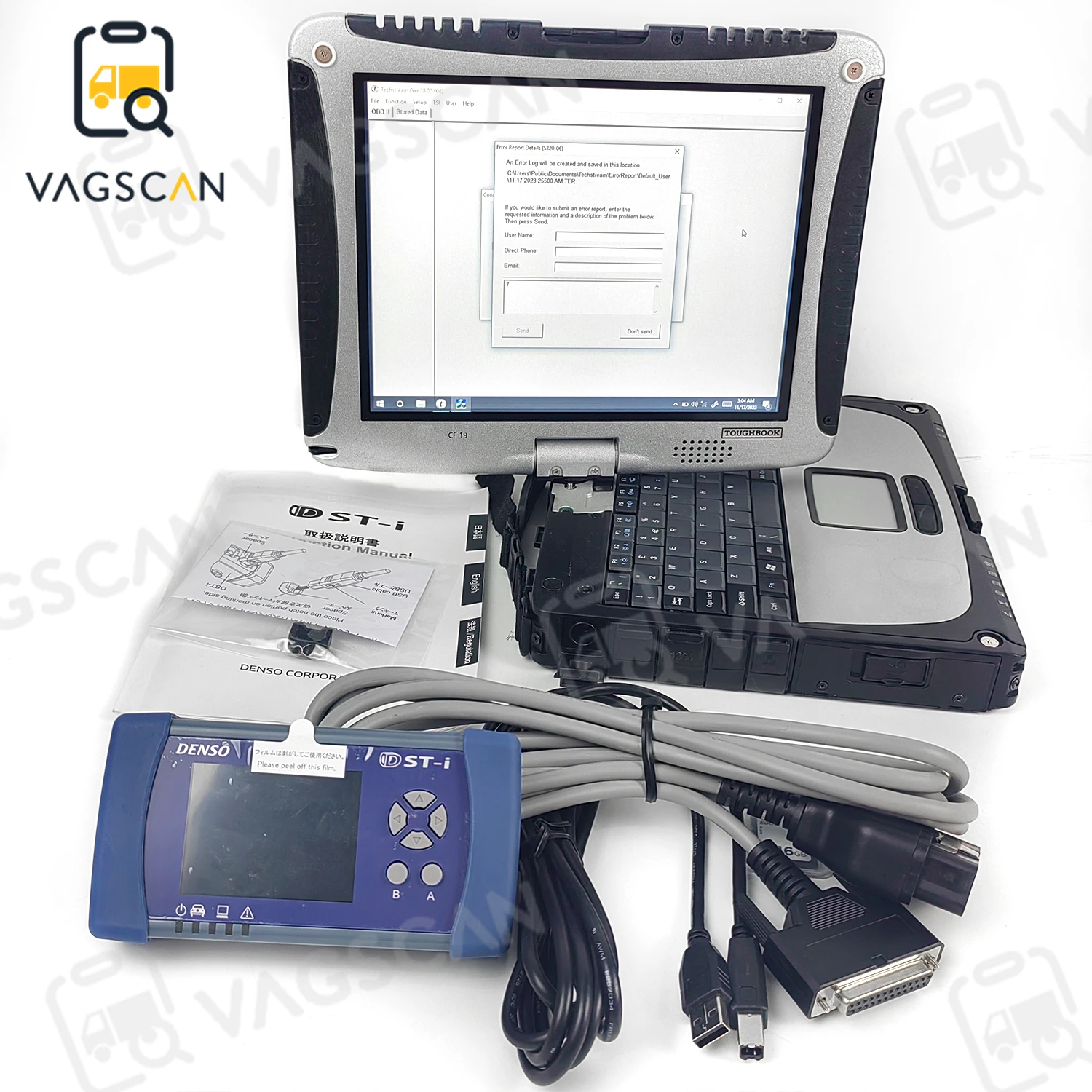 

For DENSO Truck DST-i Diagnostic Kit Tester DST with Software Support Troubleshooting Data Recording Diagnosis ToolCF 19 Laptop