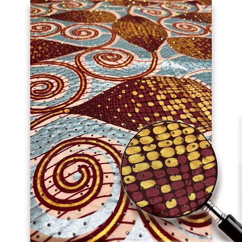 2026 New Style Nigeri Stonk Golden- Wax Print Fabric High Quality African Wax Fabric for Patchwork, Clothing & DIY
