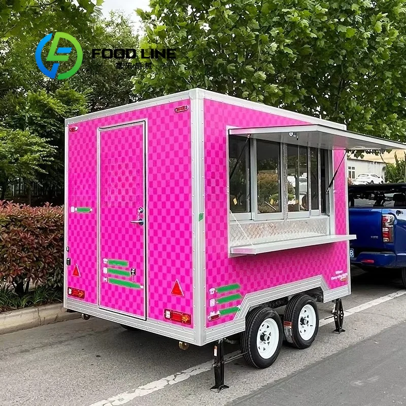 Concession Food Trailer, Pre‑Plumbed Water Station Built‑In Counter Space Mobile Concession Vending Trailer For Fast‑Food Retail