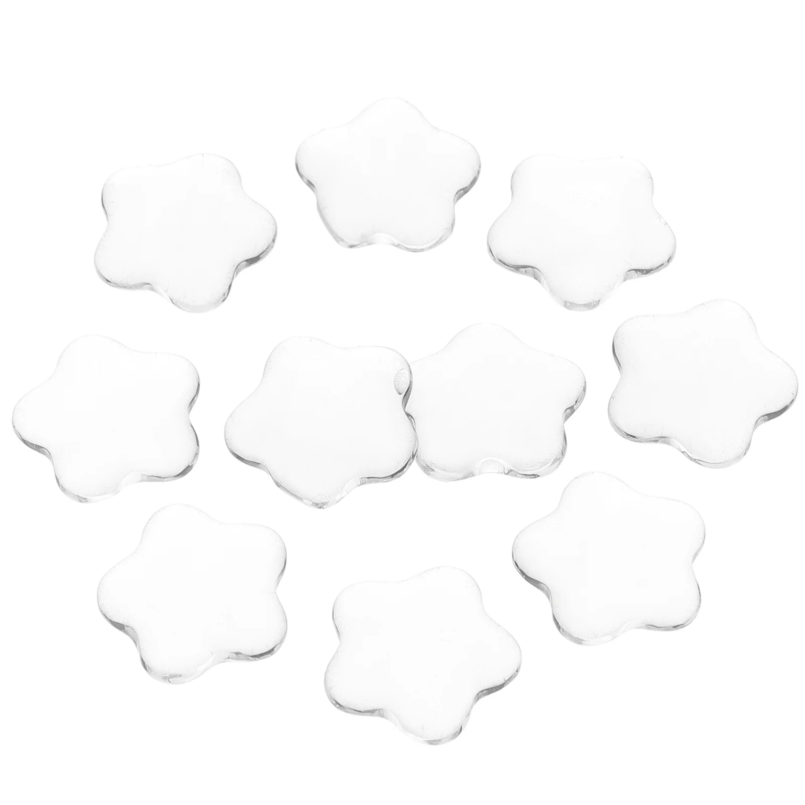 20Pcs Glass Card Display Beads Plum Blossom Style Transparent for Nail Art Color Organization Craft Hobby Supplies