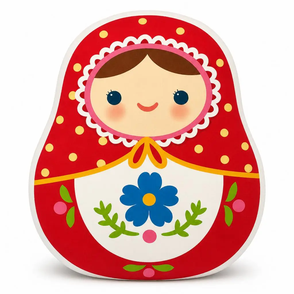 Matryoshka Doll Russian Nesting Folk Art Gift Plush Pillow Cushion Irregular Stuffed Throw Pillow Home Decor Gift Sofa Bed
