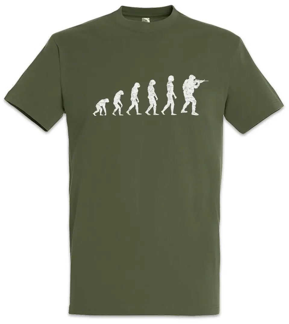 Soldier Evolution T-Shirt Army Human Fun Marine Darwin Chor Shooter Soldaten TShirt