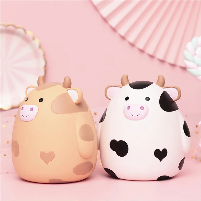 الكرتون الأبقار حصالة على شكل حيوان عالية السعة الأطفال صناديق المال قطرة مقاومة أصبع البنوك عملة البنك الديكور الحلي الهدايا