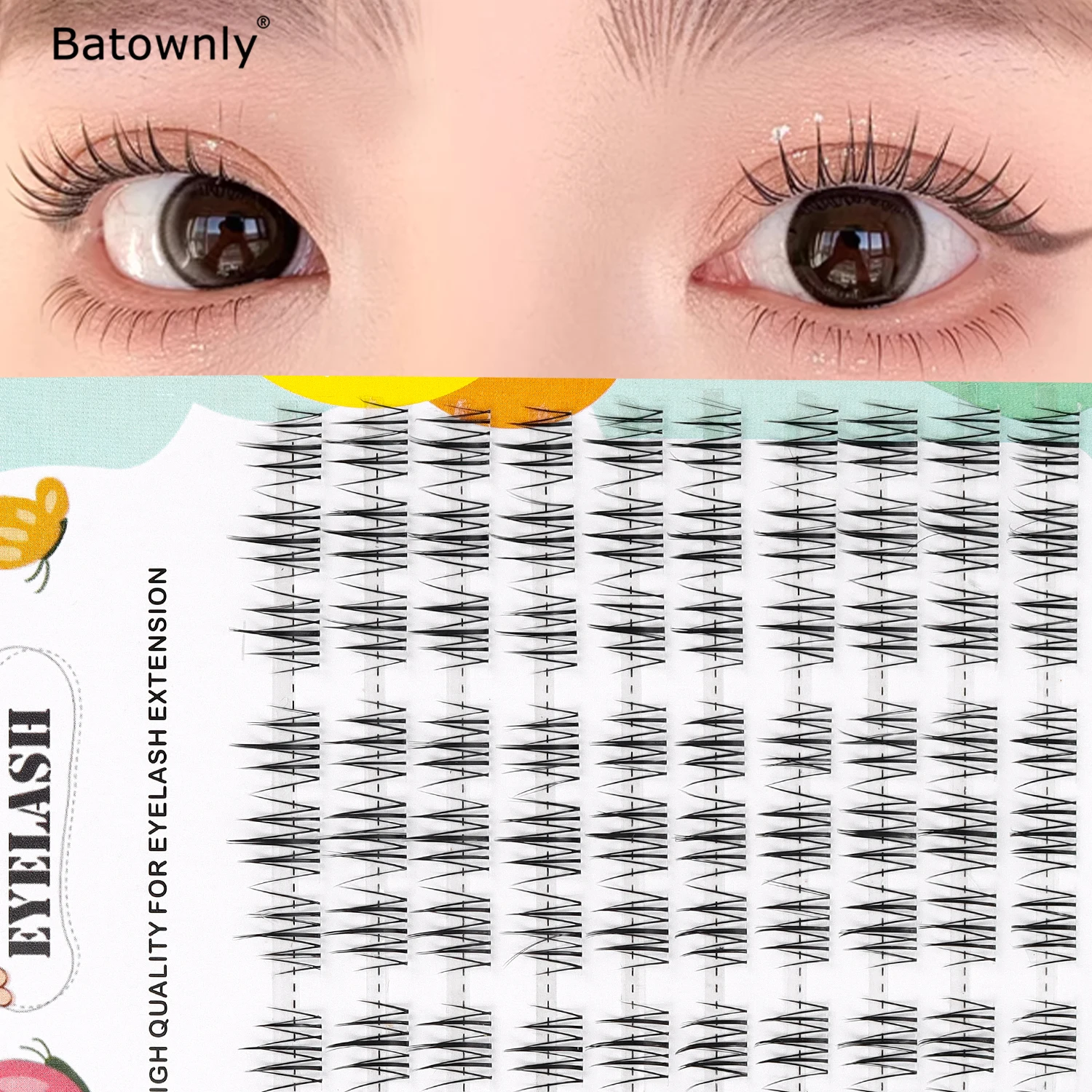 Natural Girl Group Eyelashes 90 Clusters Gentle on Camera Idol False Eyelashes Soft and Comfortable DIY Self Grafting Eyelashes