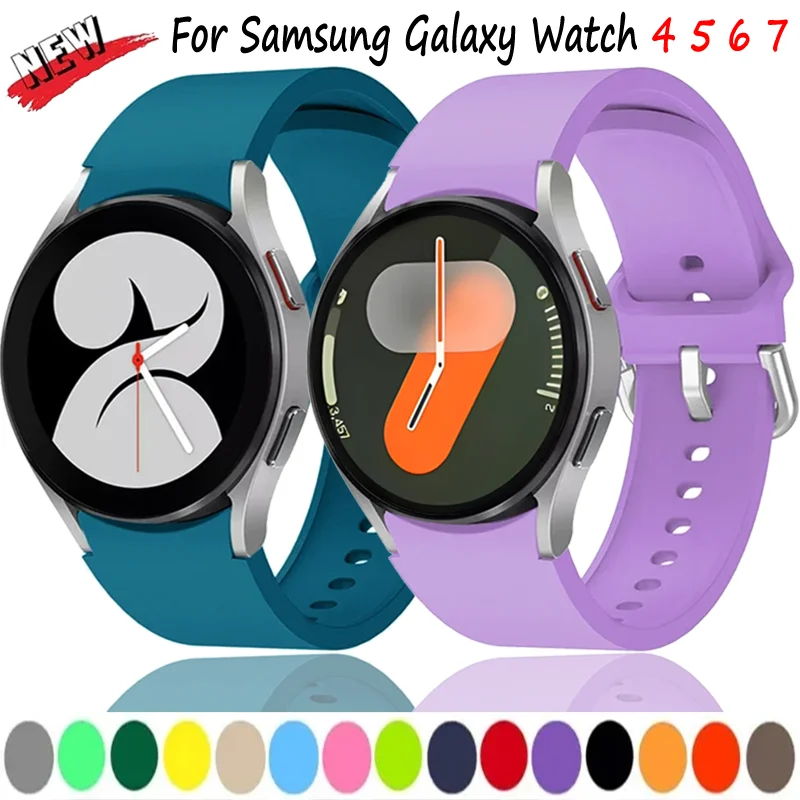Siliconen band voor Samsung Galaxy Watch 4 Classic 42 mm 46 mm 5 Pro 45 mm sportarmband voor Galaxy Watch 7 6 5 4 40 mm 44 mm Correa