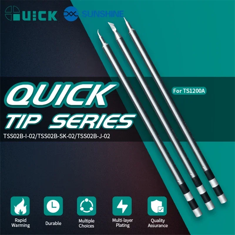 Original QUICK TS1200A Lead Free Soldering Iron Tip Welding Pen Tool TSS02-SK I 0.8C 1C J K 1.2D 3.2D B SK Welding Iron Tip tool