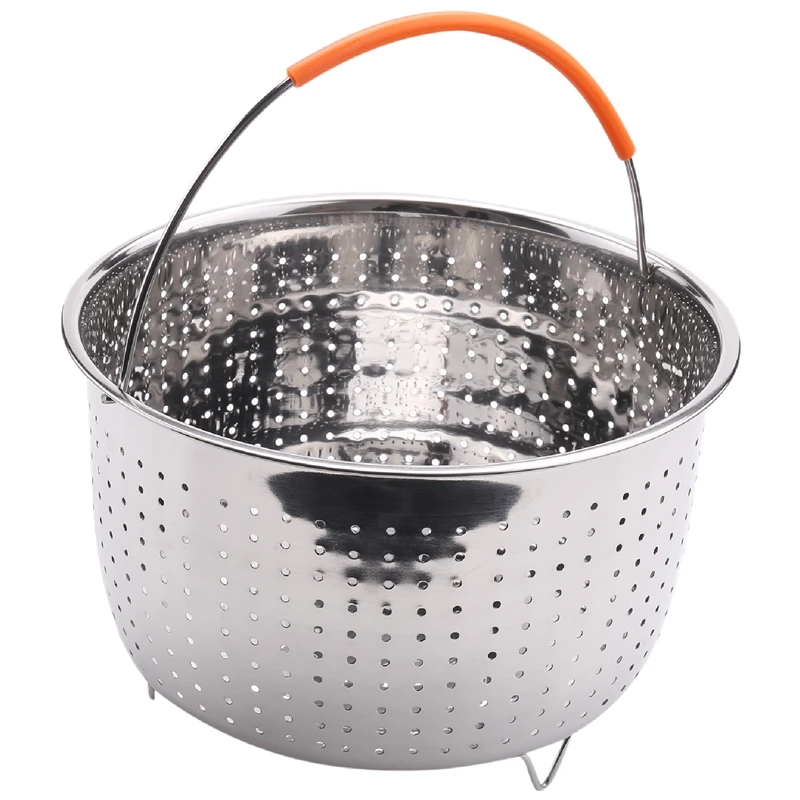 

Stainless Steel Steaming Basket Scalding-Proof Steaming Cage Multi-Functional Fruit Cleaning Basket