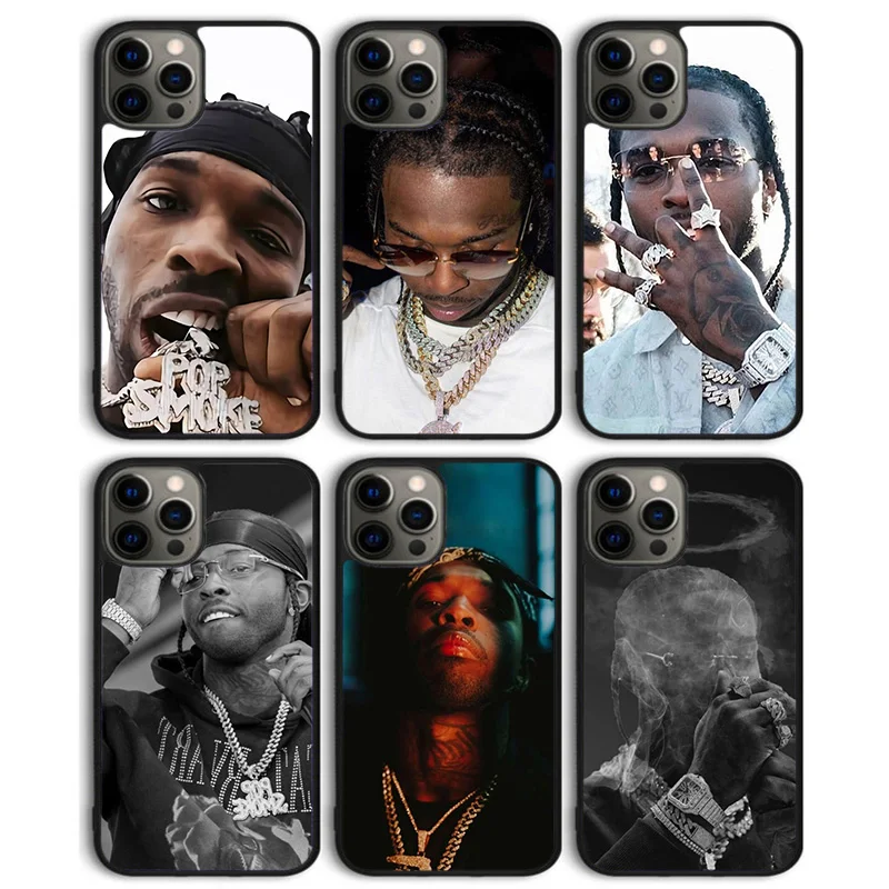 Rapper pop fumaça caso de telefone capa traseira para iphone 16 15 se2020 14 pluss 11 pro max 13 pro max 12 mini xs max xr coque