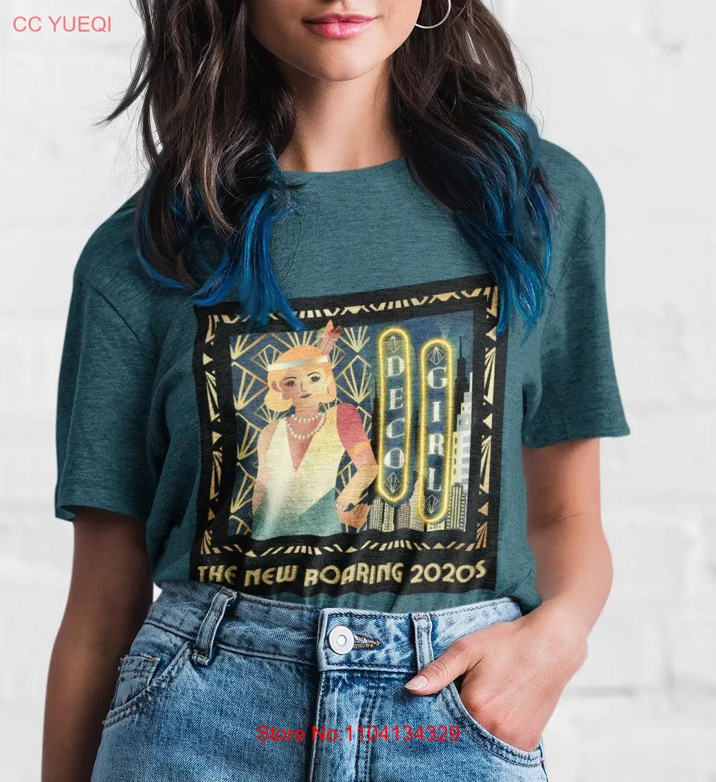 Flapper girl Art Deco T shirt The New Roaring 2020s 1920's clothing Men Woman's long or short sleeves