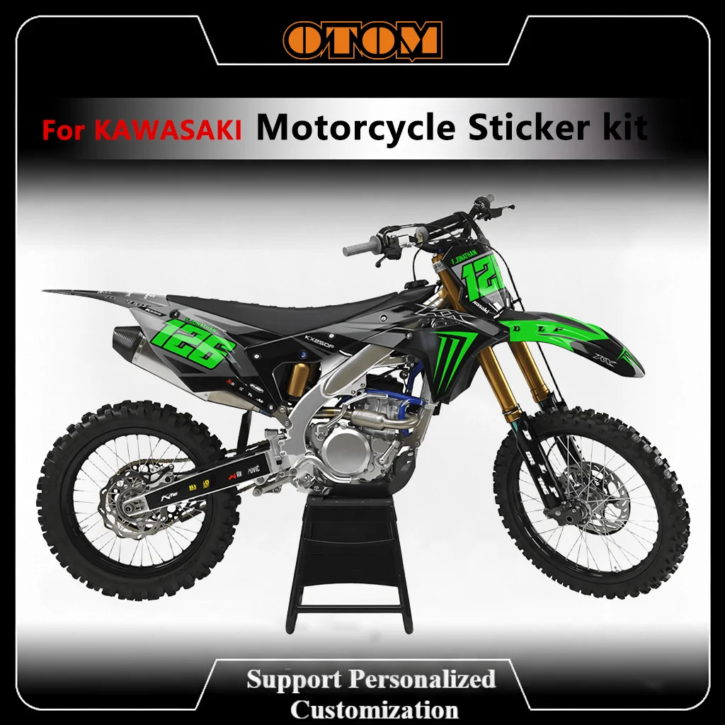 

OTOM Customize Graphics Background Decals For KAWASAKI KX250F 2017-2020 Ful Sticker Kit
